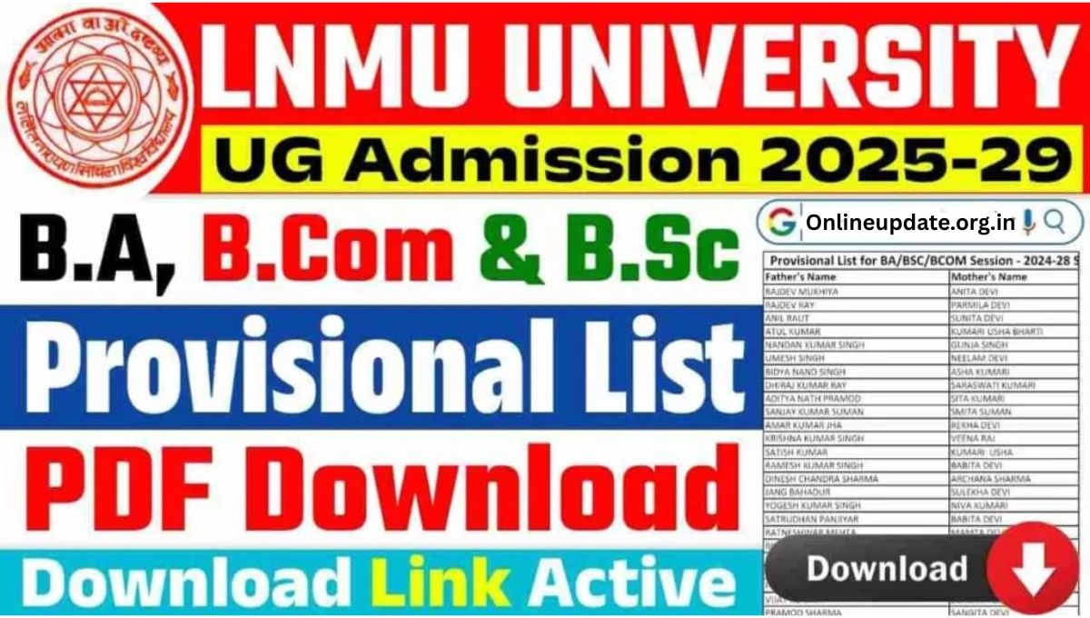 LNMU UG Provisional Merit List 2025